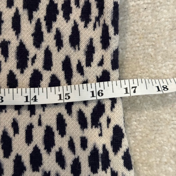 Ann Taylor Black and Cream Crew Neck Sweater with Animal Print - Picture 5 of 6